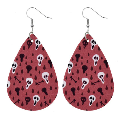 1 Pair Modern Style Pumpkin Pu Leather Drop Earrings