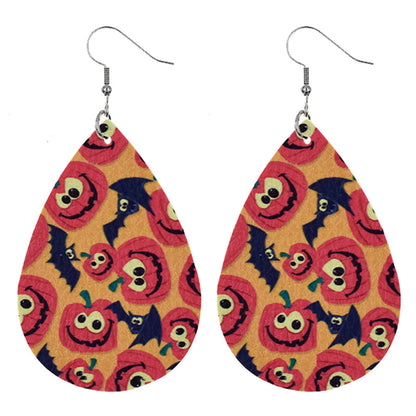 1 Pair Modern Style Pumpkin Pu Leather Drop Earrings