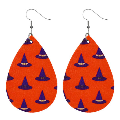 1 Pair Modern Style Pumpkin Pu Leather Drop Earrings