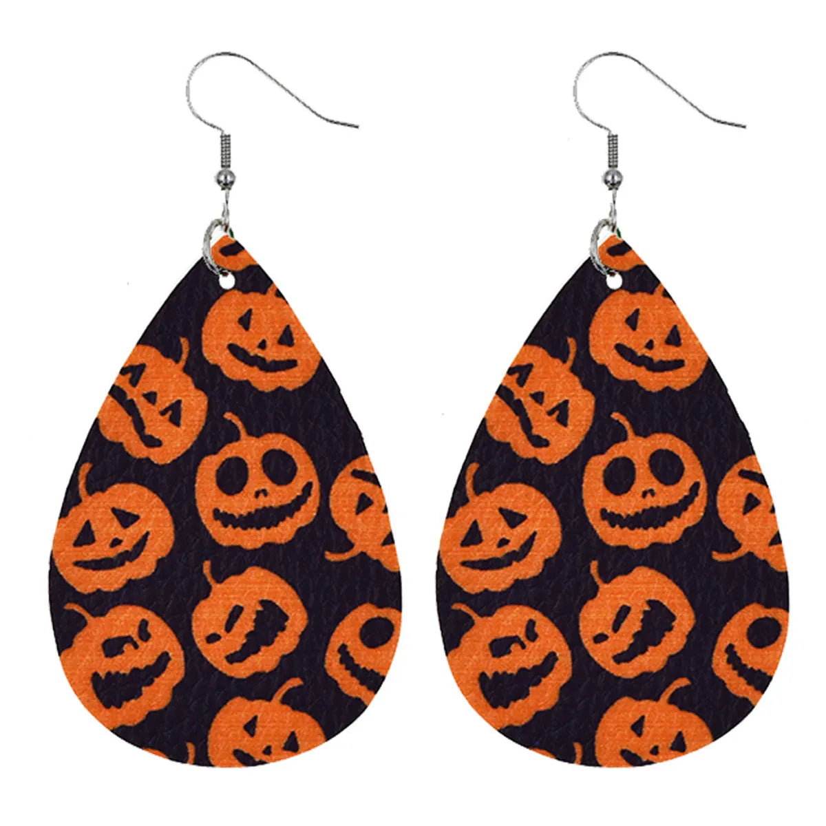 1 Pair Modern Style Pumpkin Pu Leather Drop Earrings