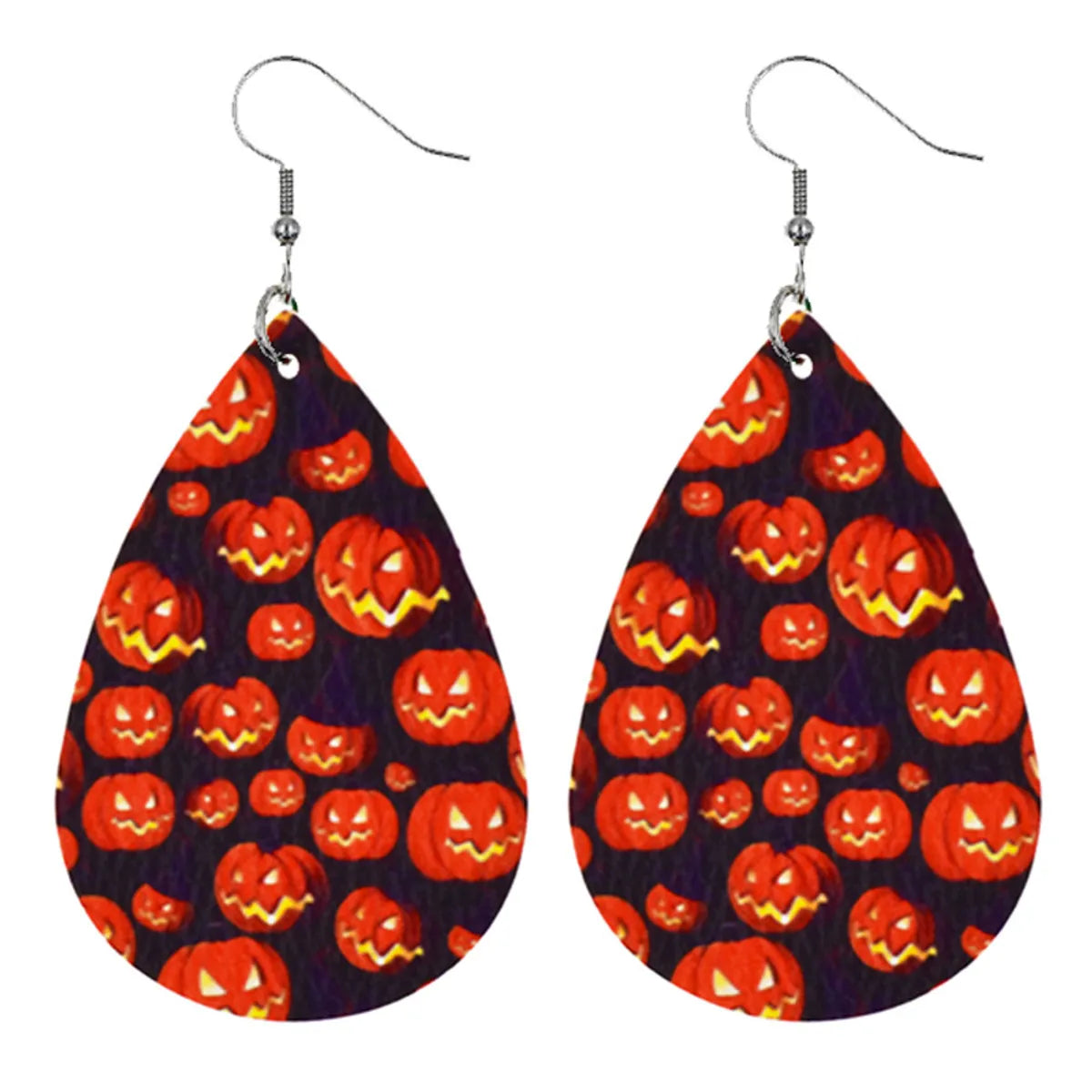 1 Pair Modern Style Pumpkin Pu Leather Drop Earrings