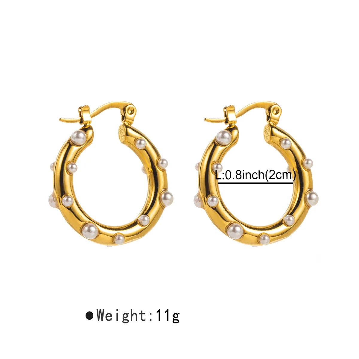 1 Pair Modern Style Roman Style Solid Color Stainless Steel Hoop Earrings Ear Studs