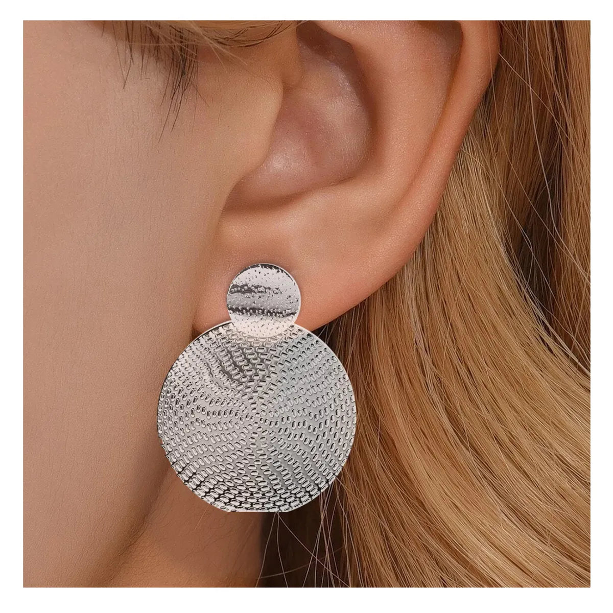 1 Pair Modern Style Round Metal Patchwork Women'S Drop Earrings