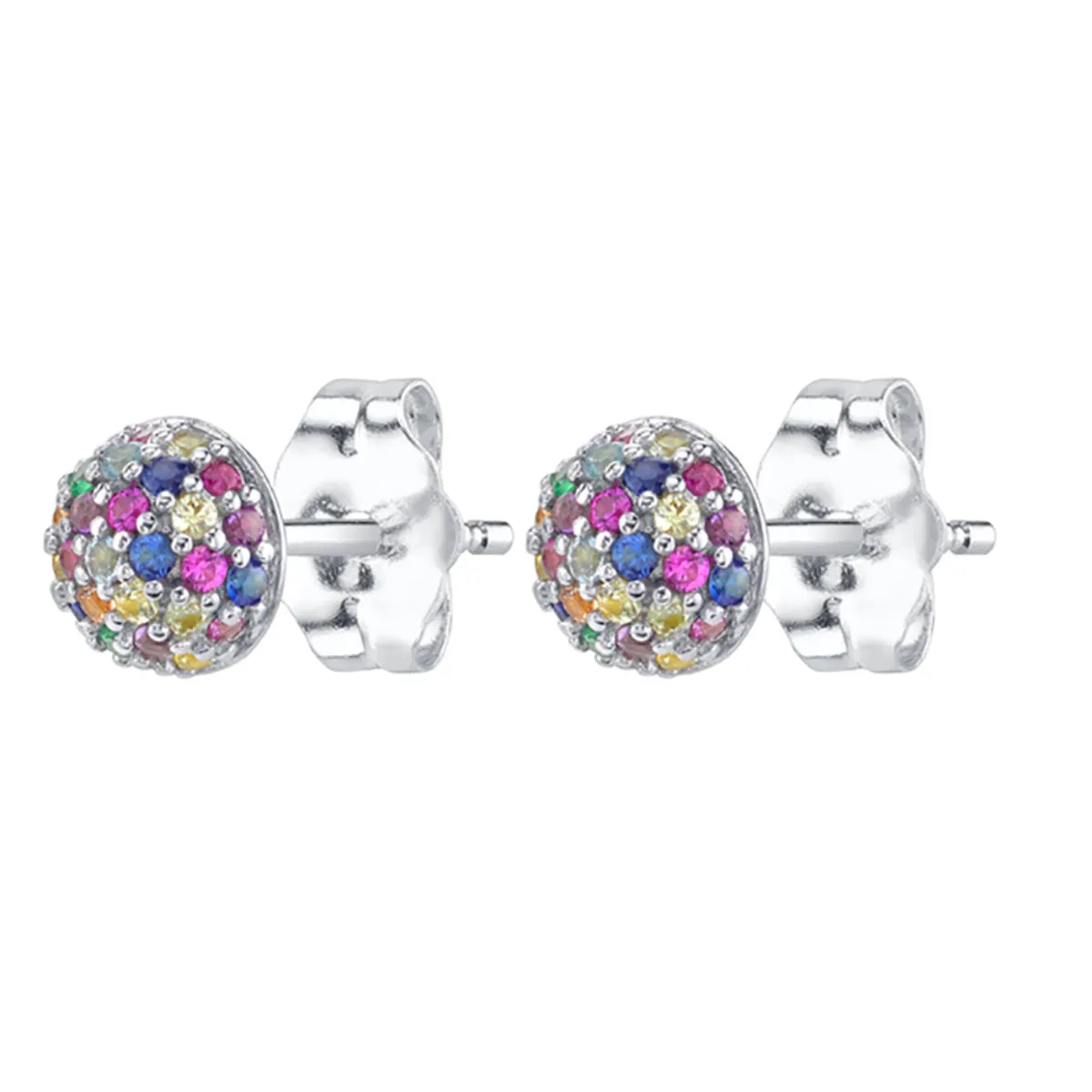 1 Pair Modern Style Shiny Ball Plating Inlay Copper Zircon Gold Plated Ear Studs