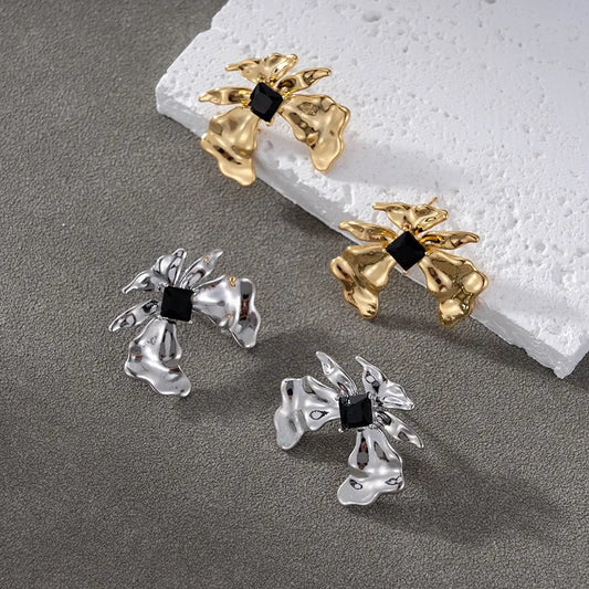 1 Pair Modern Style Simple Style Asymmetrical Plating Inlay Copper Zircon Gold Plated Ear Studs