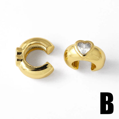 1 Pair Modern Style Simple Style C Shape Plating Inlay Copper Zircon 18K Gold Plated Ear Cuffs