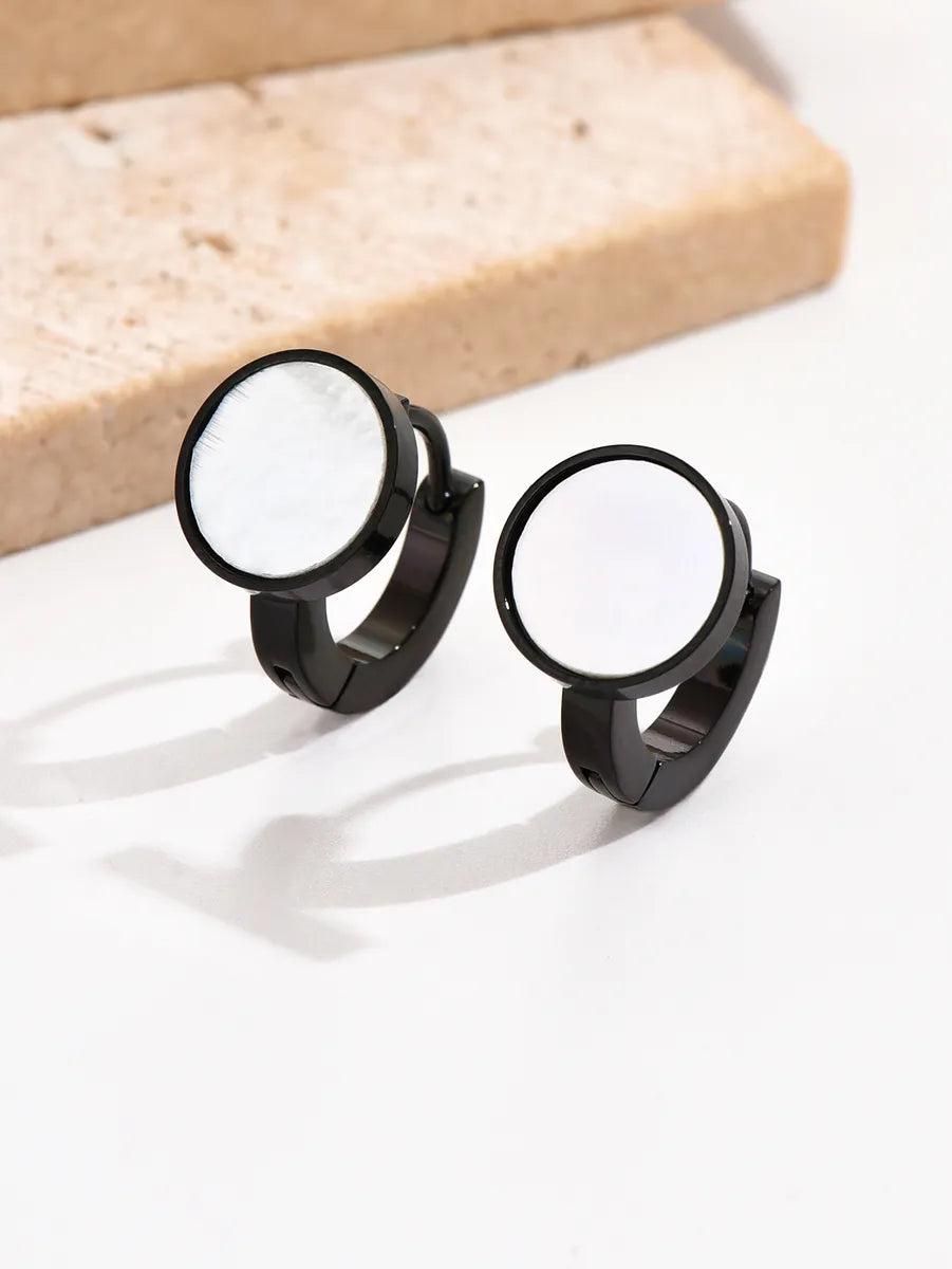 1 Pair Modern Style Simple Style Circle Plating Inlay Stainless Steel Acrylic 14k Gold Plated Ear Cuffs