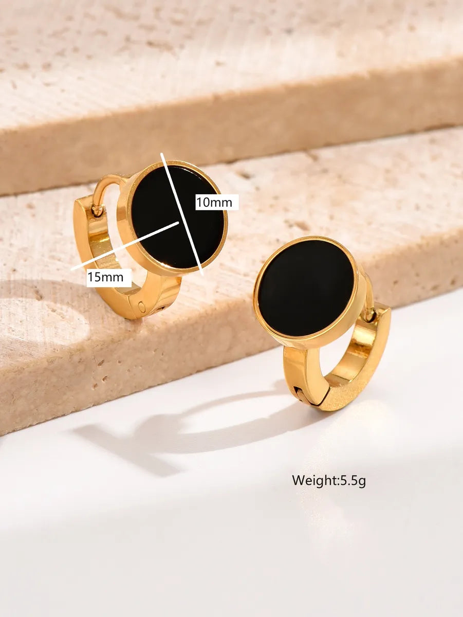 1 Pair Modern Style Simple Style Circle Plating Inlay Stainless Steel Acrylic 14k Gold Plated Ear Cuffs