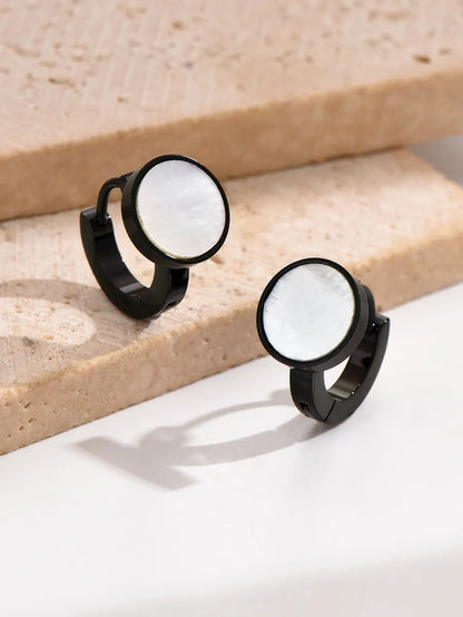 1 Pair Modern Style Simple Style Circle Plating Inlay Stainless Steel Acrylic 14k Gold Plated Ear Cuffs