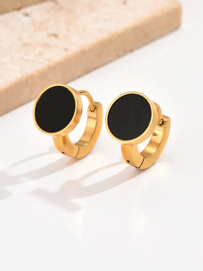 1 Pair Modern Style Simple Style Circle Plating Inlay Stainless Steel Acrylic 14k Gold Plated Ear Cuffs