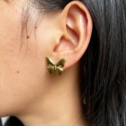 1 Pair Modern Style Simple Style Classic Style Butterfly Plating 304 Stainless Steel 18K Gold Plated Ear Studs