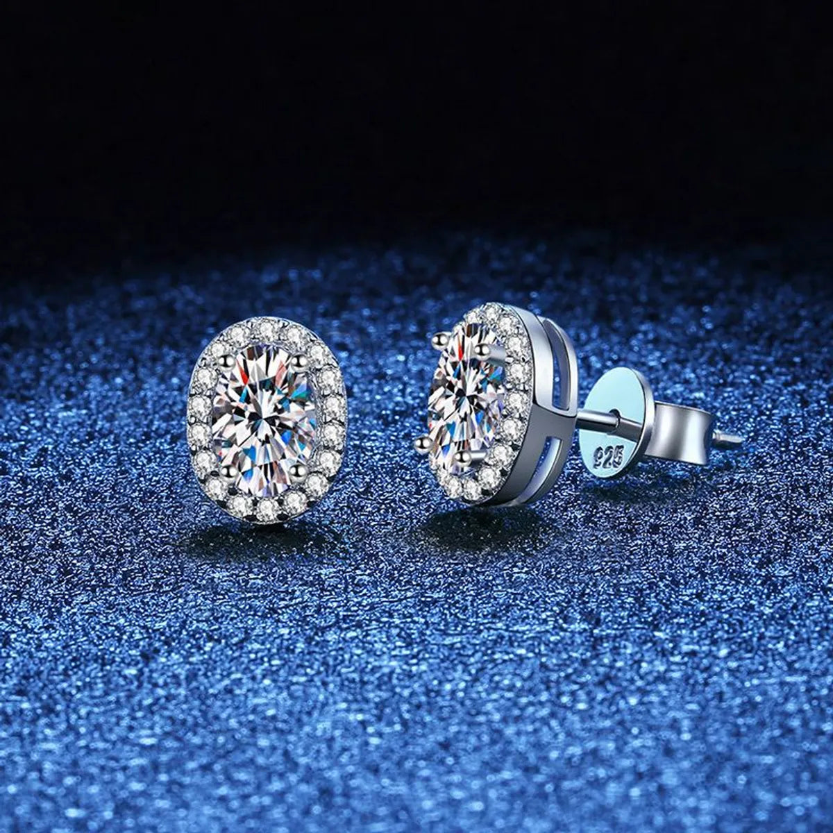 1 Pair Modern Style Simple Style Classic Style Geometric Inlay Sterling Silver Zircon White Gold Plated Ear Studs