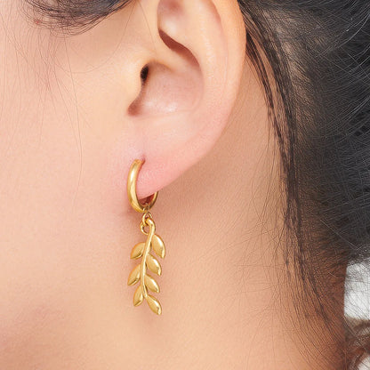 1 Pair Modern Style Simple Style Classic Style Grain Plating 304 Stainless Steel 18K Gold Plated Drop Earrings