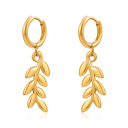 1 Pair Modern Style Simple Style Classic Style Grain Plating 304 Stainless Steel 18K Gold Plated Drop Earrings