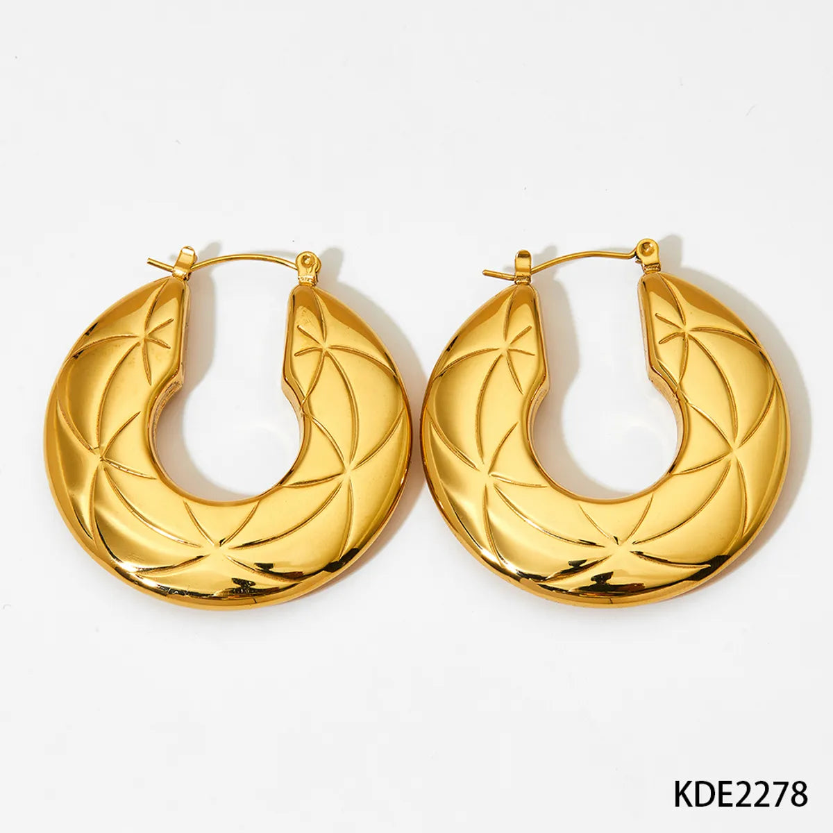 1 Pair Modern Style Simple Style Classic Style U Shape Plating 304 Stainless Steel 16K Gold Plated White Gold Plated Gold Plated Earrings