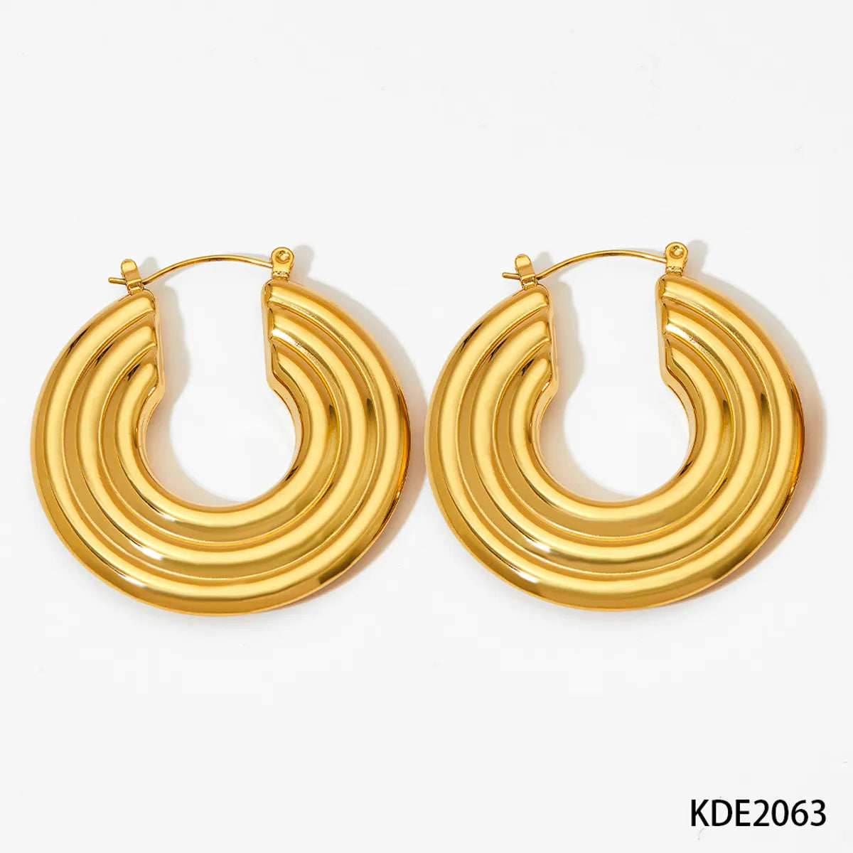 1 Pair Modern Style Simple Style Classic Style U Shape Plating 304 Stainless Steel 16K Gold Plated White Gold Plated Gold Plated Earrings