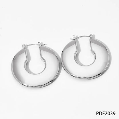 1 Pair Modern Style Simple Style Classic Style U Shape Plating 304 Stainless Steel 16K Gold Plated White Gold Plated Gold Plated Earrings