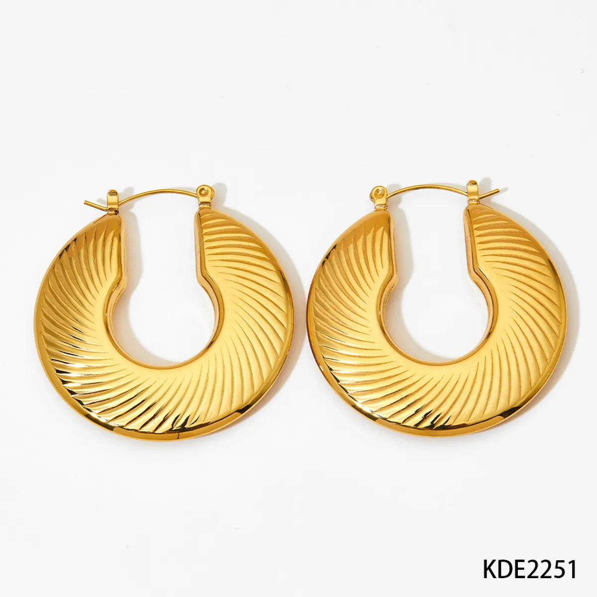 1 Pair Modern Style Simple Style Classic Style U Shape Plating 304 Stainless Steel 16K Gold Plated White Gold Plated Gold Plated Earrings