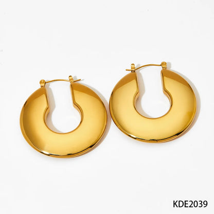 1 Pair Modern Style Simple Style Classic Style U Shape Plating 304 Stainless Steel 16K Gold Plated White Gold Plated Gold Plated Earrings