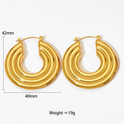 1 Pair Modern Style Simple Style Classic Style U Shape Plating 304 Stainless Steel 16K Gold Plated White Gold Plated Gold Plated Earrings