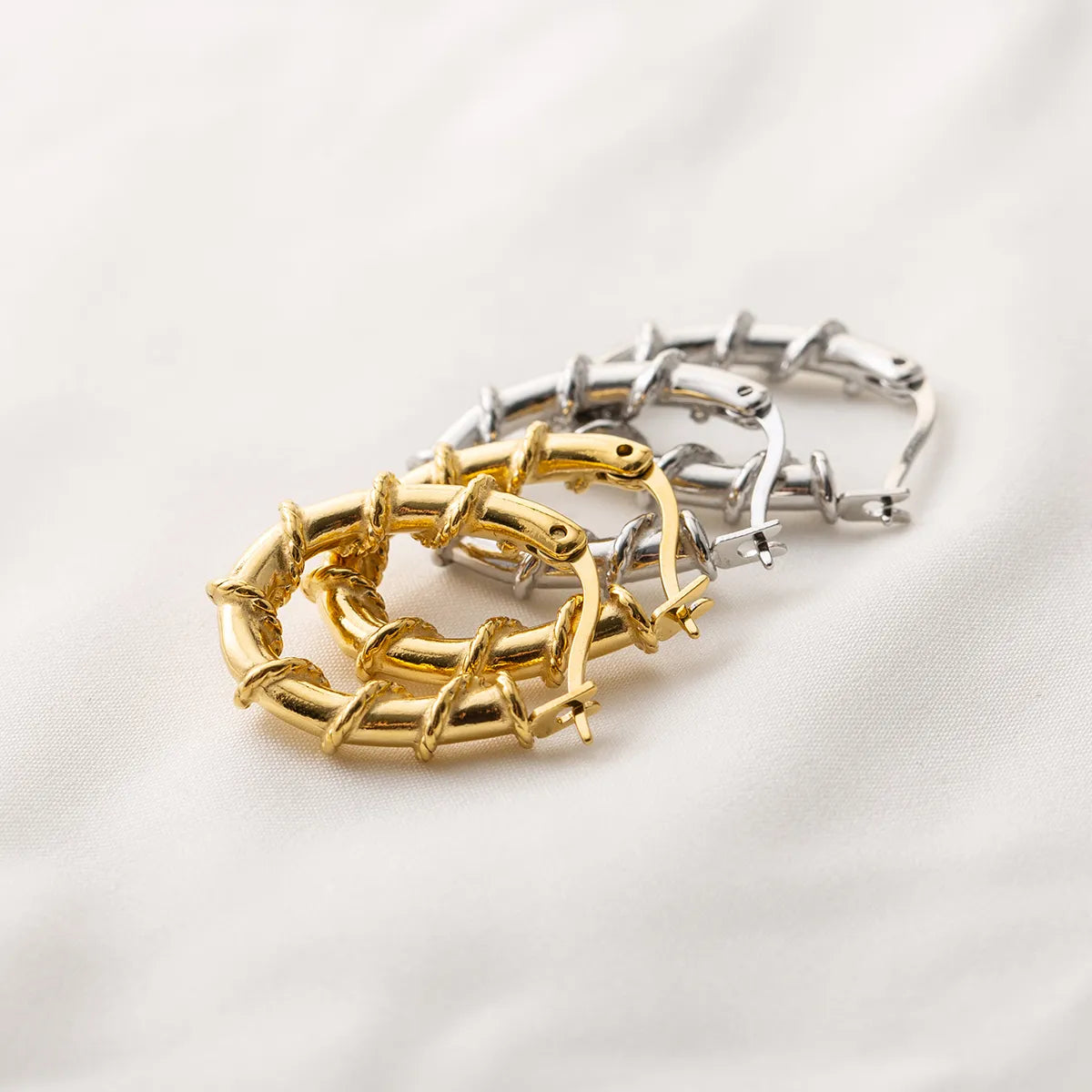 1 Pair Modern Style Simple Style Geometric Polishing 304 Stainless Steel 18K Gold Plated Earrings