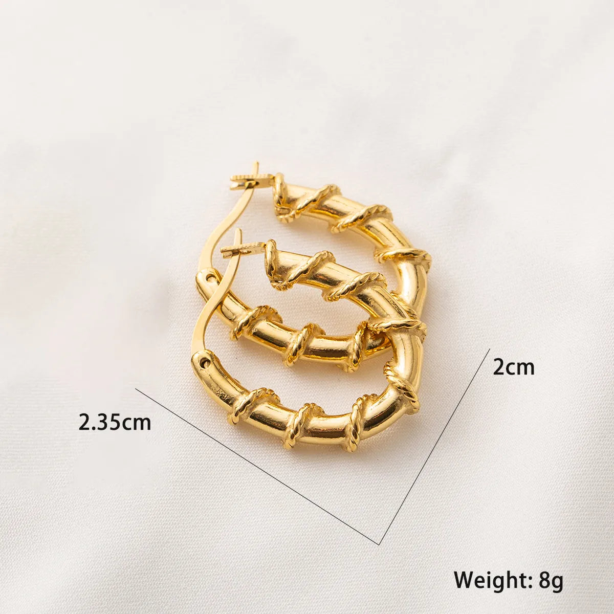 1 Pair Modern Style Simple Style Geometric Polishing 304 Stainless Steel 18K Gold Plated Earrings