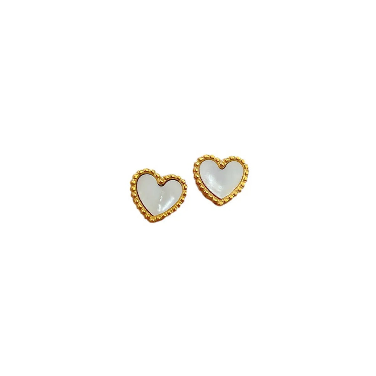 1 Pair Modern Style Simple Style Heart Shape Titanium Steel Ear Studs