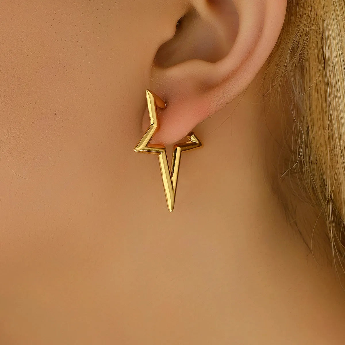 1 Pair Modern Style Simple Style Leaf Star Fish Plating Stainless Steel Ear Studs