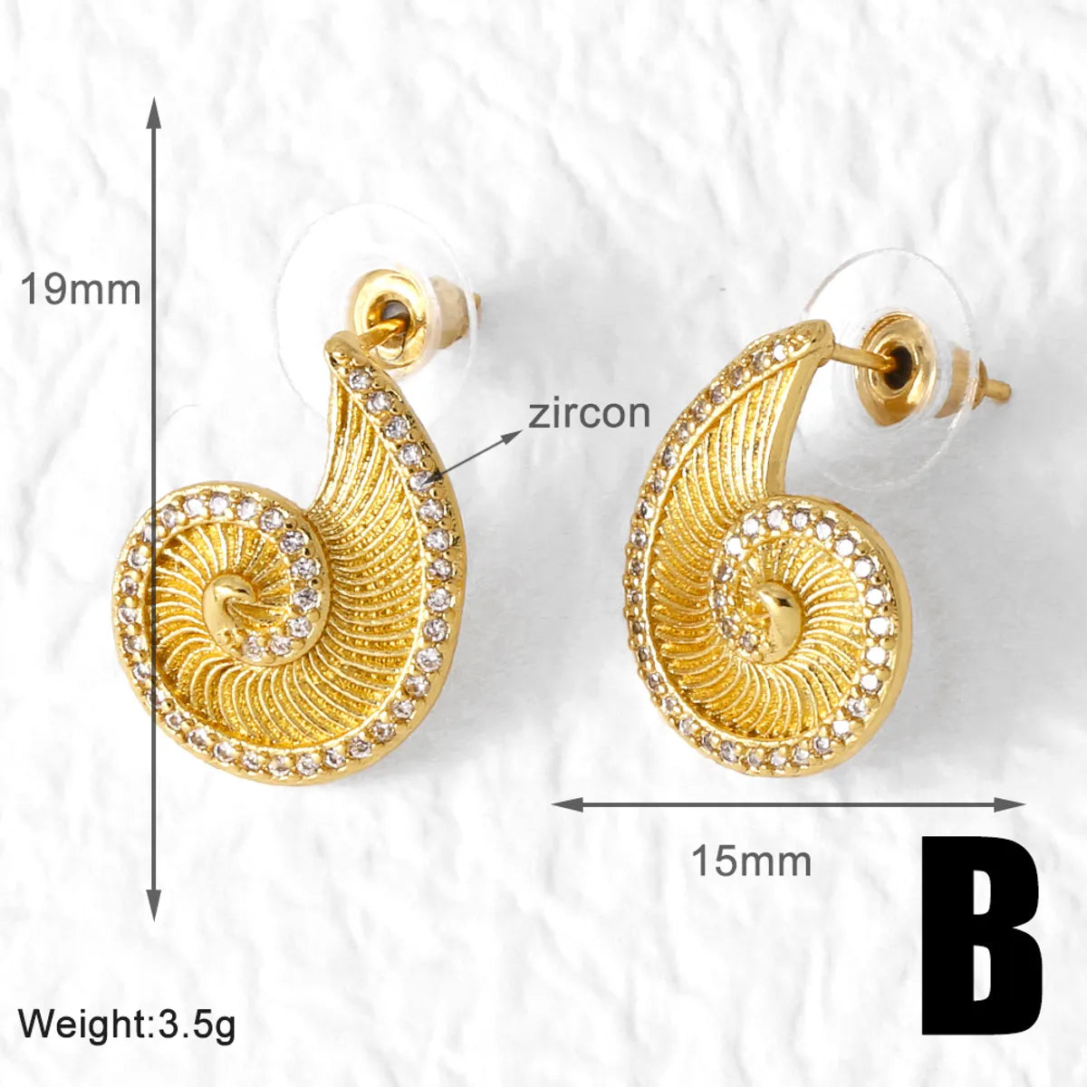 1 Pair Modern Style Simple Style Round Plating Inlay Copper Zircon 18K Gold Plated Ear Studs