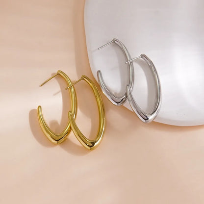 1 Pair Modern Style Simple Style Solid Color Plating 304 Stainless Steel 14K Gold Plated Ear Studs