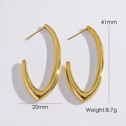 1 Pair Modern Style Simple Style Solid Color Plating 304 Stainless Steel 14K Gold Plated Ear Studs