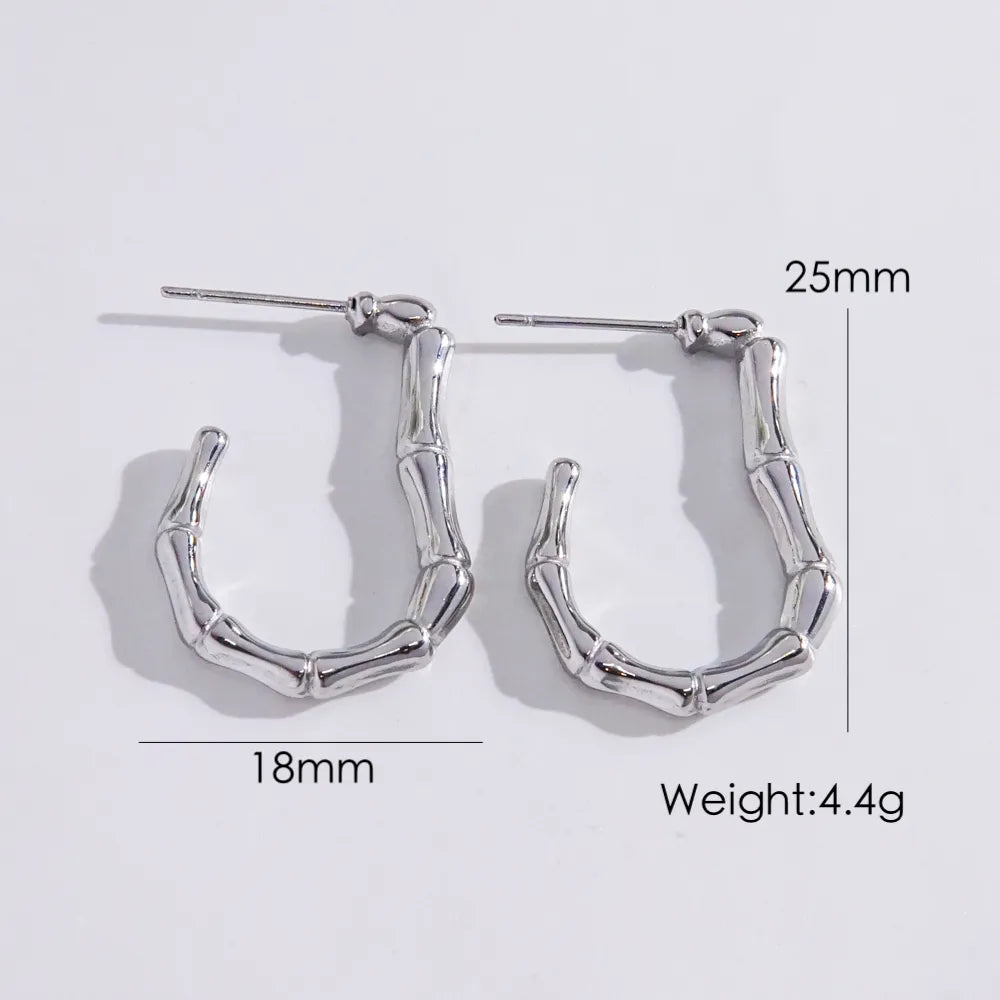 1 Pair Modern Style Simple Style Solid Color Plating 304 Stainless Steel 14K Gold Plated Ear Studs