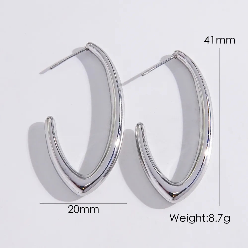 1 Pair Modern Style Simple Style Solid Color Plating 304 Stainless Steel 14K Gold Plated Ear Studs