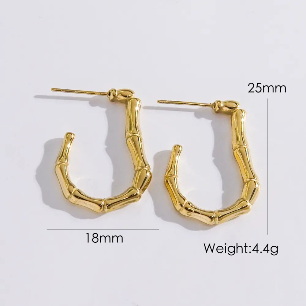 1 Pair Modern Style Simple Style Solid Color Plating 304 Stainless Steel 14K Gold Plated Ear Studs