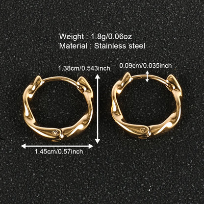 1 Pair Modern Style Simple Style Solid Color Polishing 304 Stainless Steel 18K Gold Plated Earrings