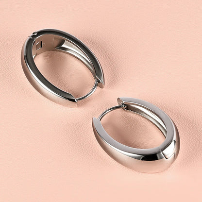 1 Pair Modern Style Simple Style Solid Color Polishing 304 Stainless Steel 18K Gold Plated Earrings