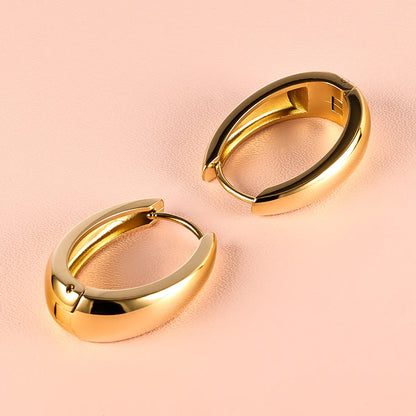 1 Pair Modern Style Simple Style Solid Color Polishing 304 Stainless Steel 18K Gold Plated Earrings