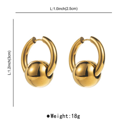 1 Pair Modern Style Simple Style Solid Color Stainless Steel Earrings