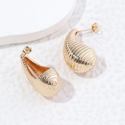 1 Pair Modern Style Simple Style Water Droplets Plating Copper 18k Gold Plated White Gold Plated Ear Studs