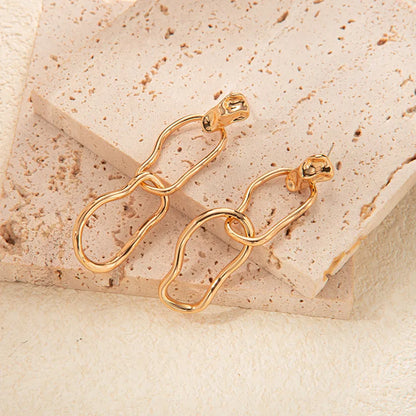 1 Pair Modern Style Solid Color Commute Irregular Copper Gold Plated Drop Earrings