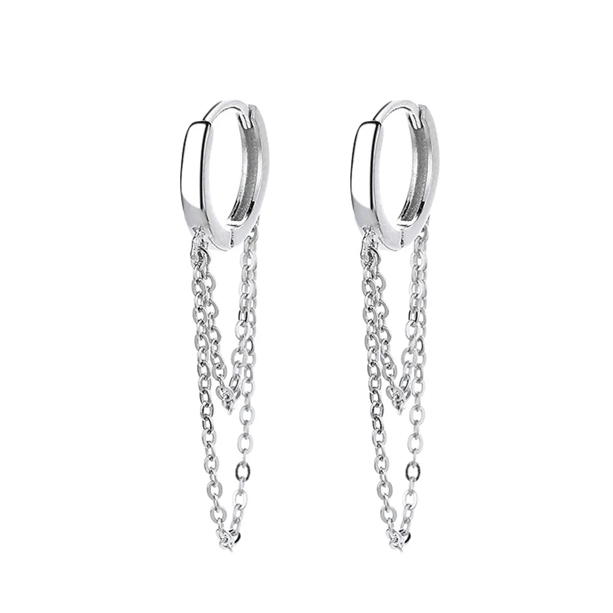 1 Pair Modern Style Solid Color Sterling Silver Earrings