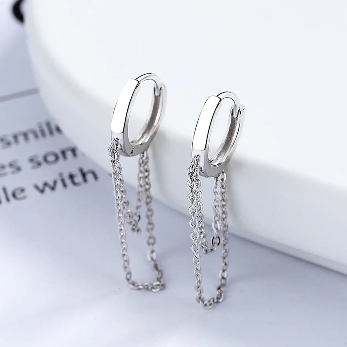 1 Pair Modern Style Solid Color Sterling Silver Earrings