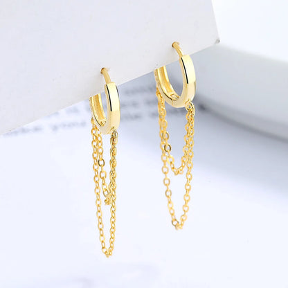 1 Pair Modern Style Solid Color Sterling Silver Earrings