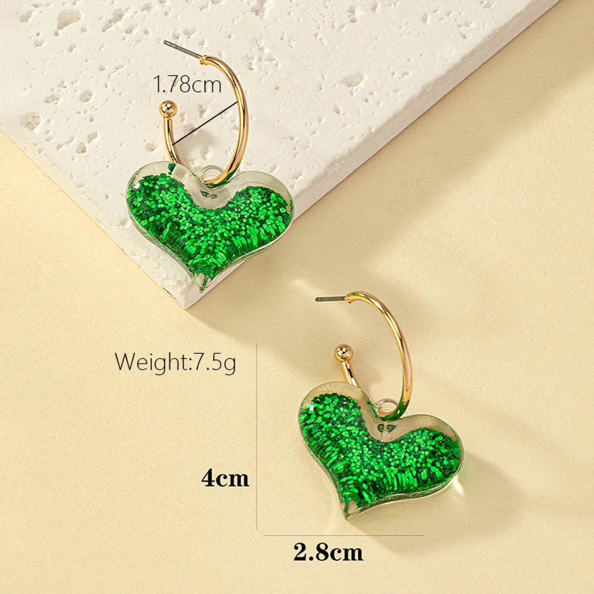 1 Pair Modern Style Streetwear Geometric Circle Heart Shape Plating Arylic Alloy Ferroalloy 14k Gold Plated Drop Earrings