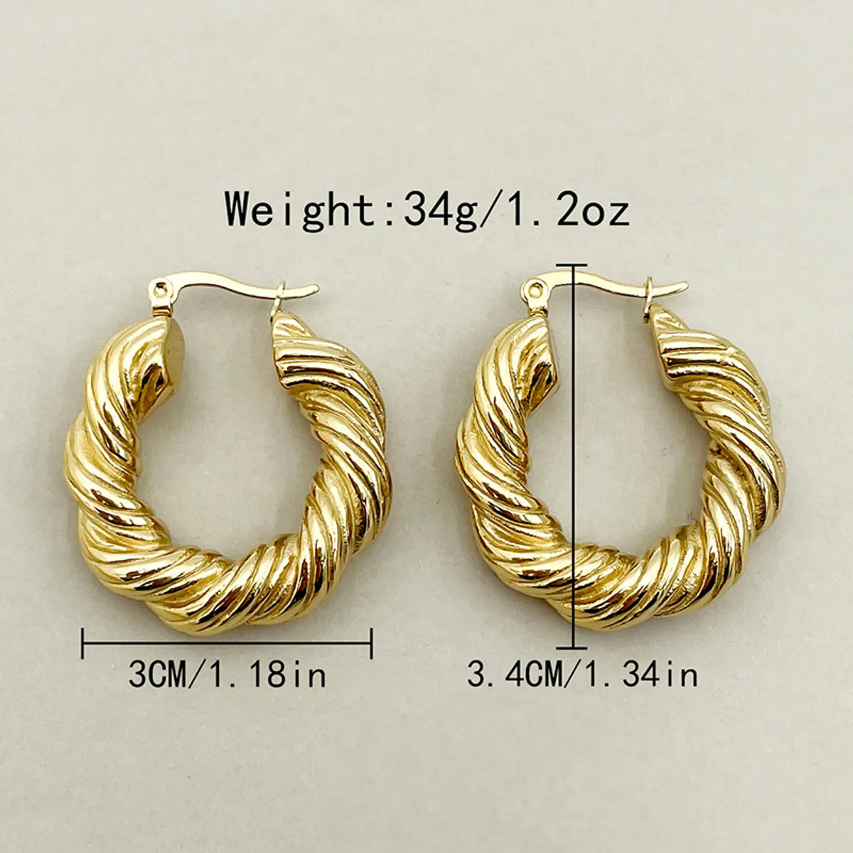 1 Pair Modern Style Streetwear U Shape Plating Stainless Steel Gold Plated Earrings