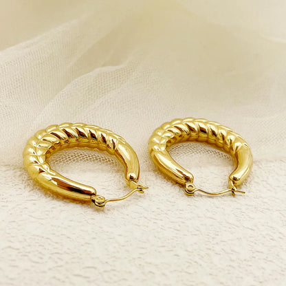 1 Pair Modern Style Streetwear U Shape Plating Stainless Steel Gold Plated Earrings