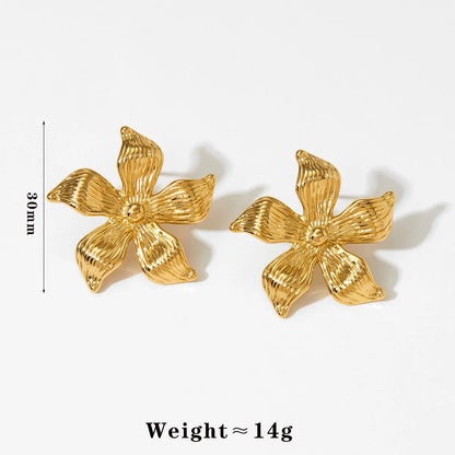 1 Pair Modern Style Sweet Artistic Flower 304 Stainless Steel 16K Gold Plated White Gold Plated Gold Plated Ear Studs