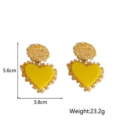 1 Pair Modern Style Sweet Classic Style Heart Shape Alloy Drop Earrings