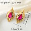 1 Pair Modern Style Sweet Korean Style Sector Heart Shape Grape Enamel Plating 304 Stainless Steel 14K Gold Plated Drop Earrings Ear Studs