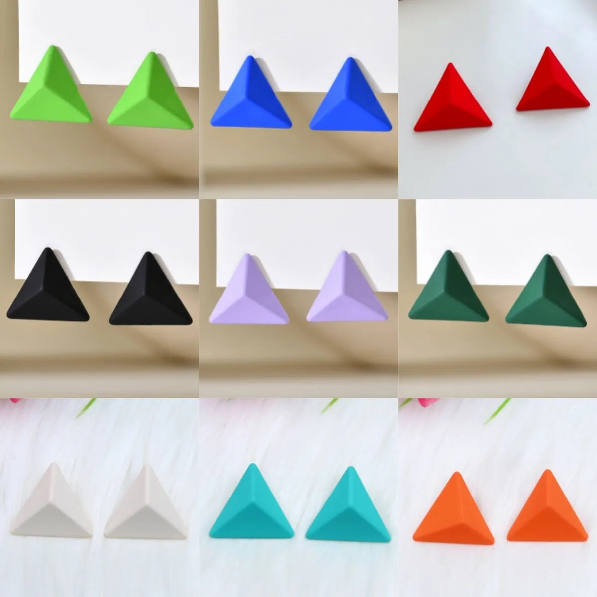 1 Pair Modern Style Sweet Triangle Arylic Ear Studs